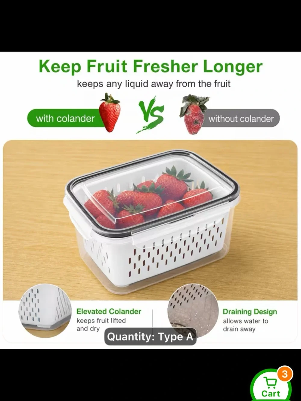 White Plastic Ventilated Storage Baskets - Set of 3 see